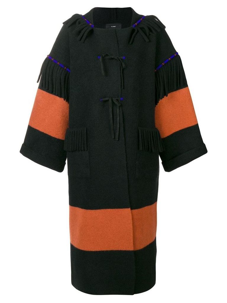Alanui oversized fringe detail coat - Black