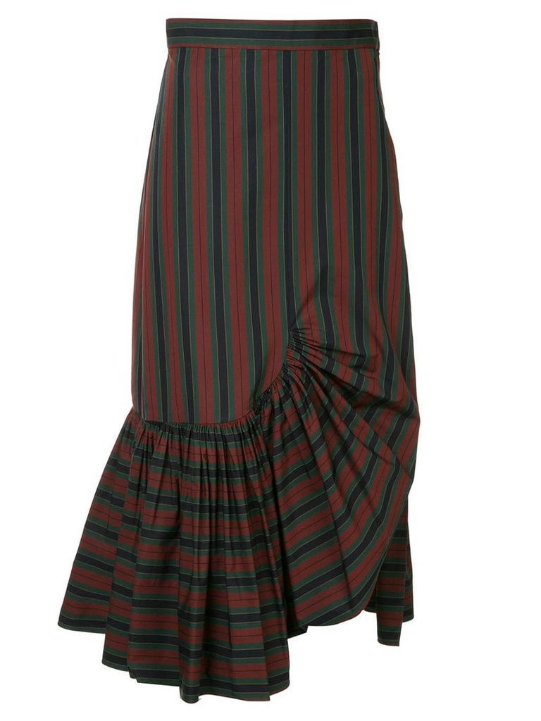 Rosetta Getty striped asymmetric skirt - Multicolour