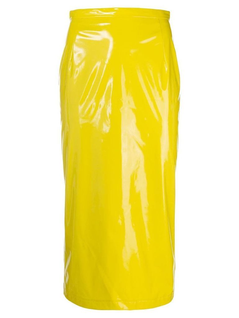 Nº21 vinyl pencil skirt - Yellow