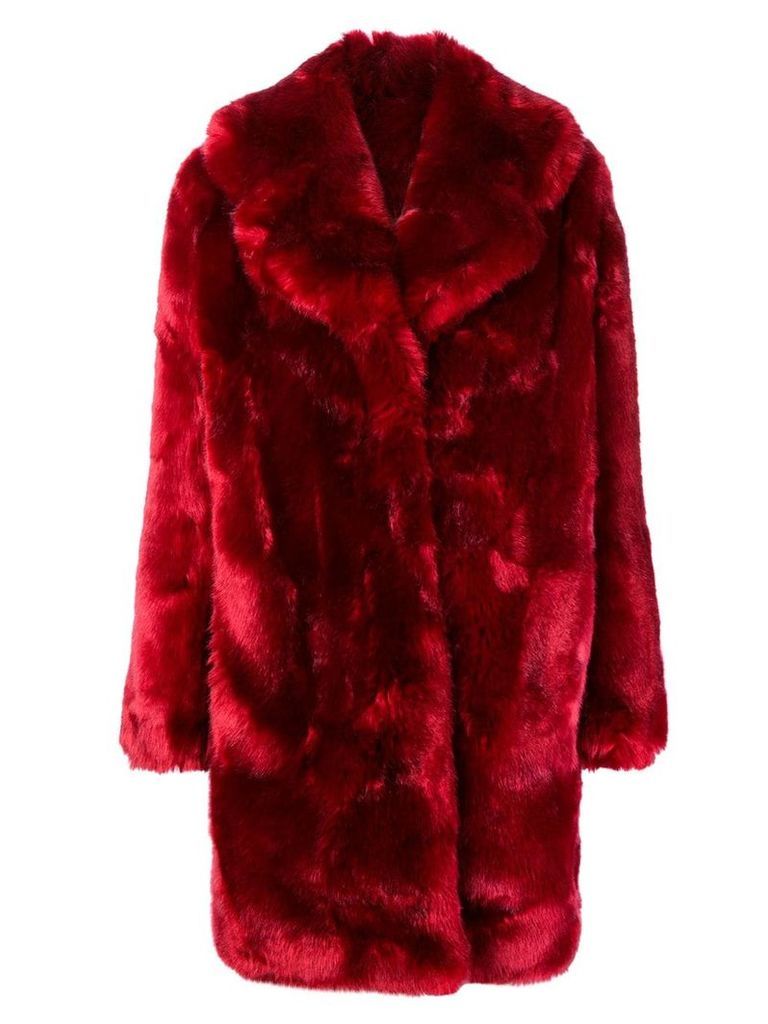La Seine & Moi Louve faux fur coat - Red