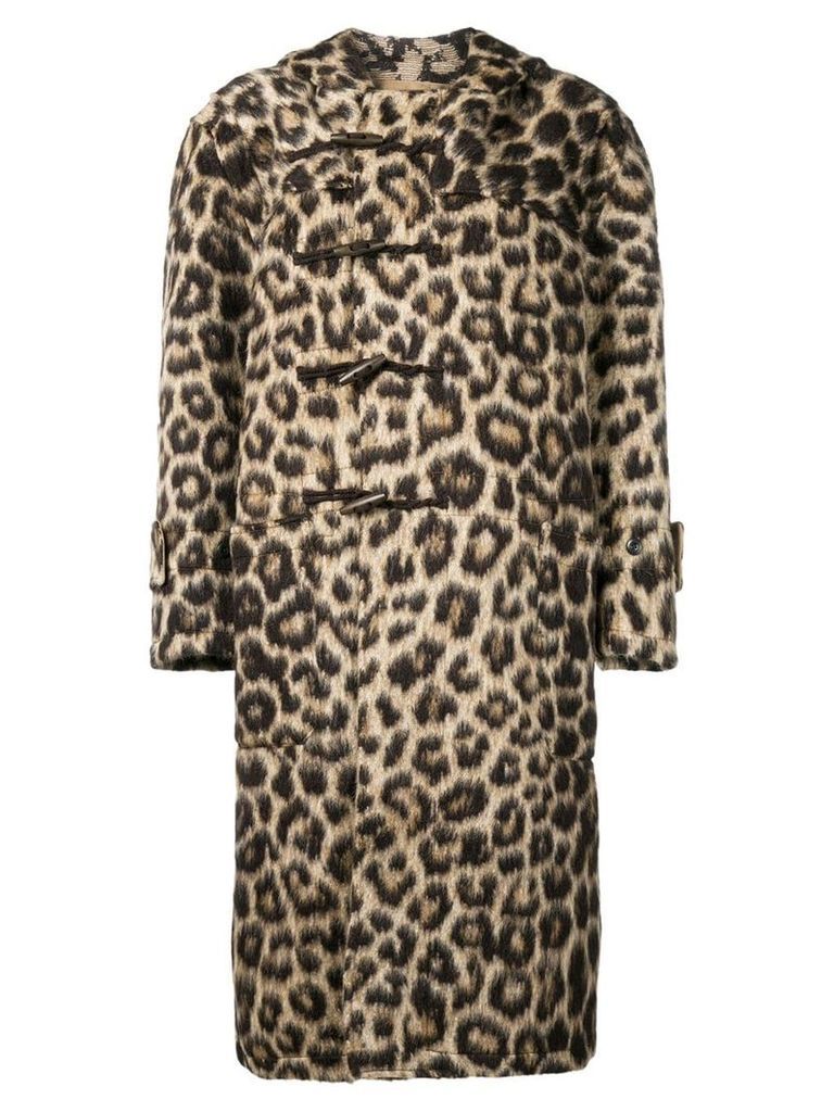 R13 leopard hooded jacket - NEUTRALS