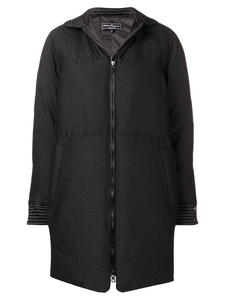 Salvatore Ferragamo padded fitted coat - Black