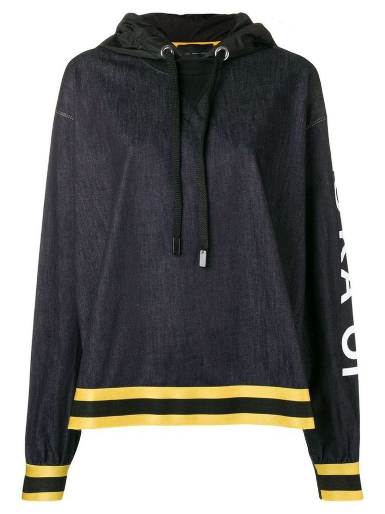 No Ka' Oi logo sleeve hoodie - Blue