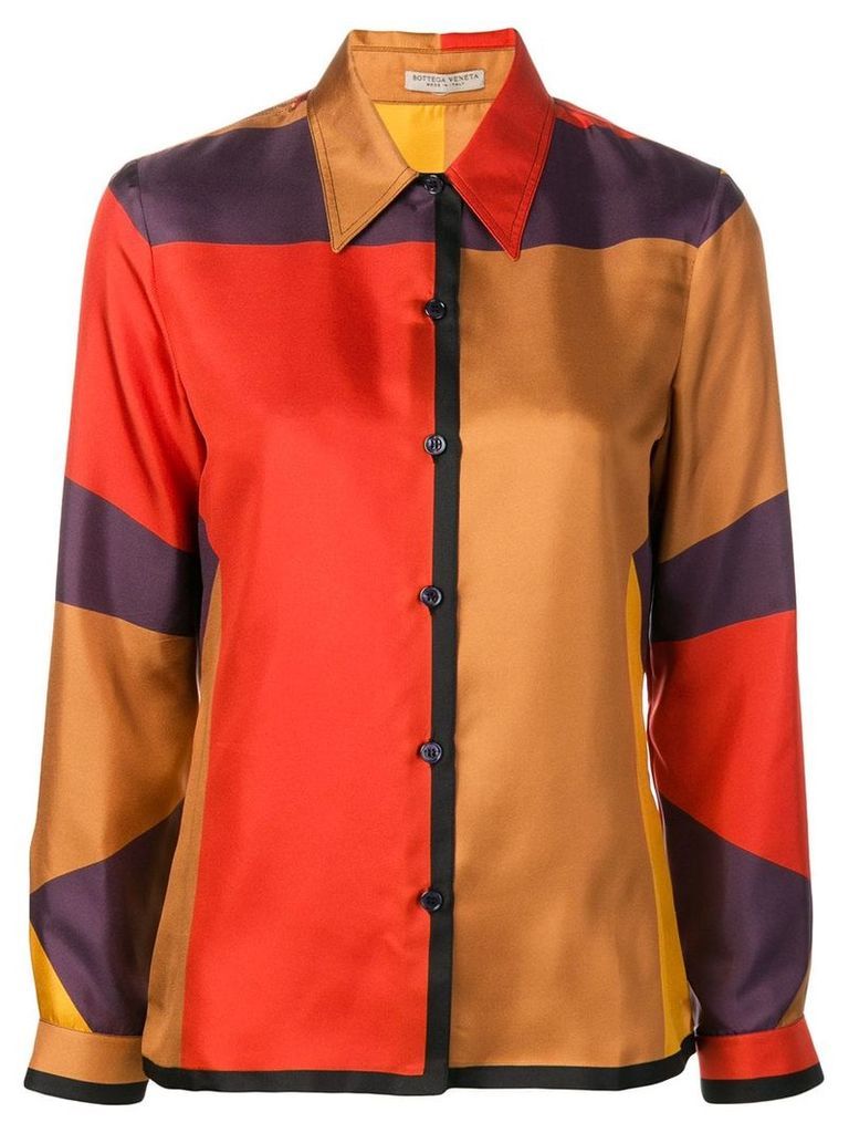 Bottega Veneta colourblock shirt - ORANGE