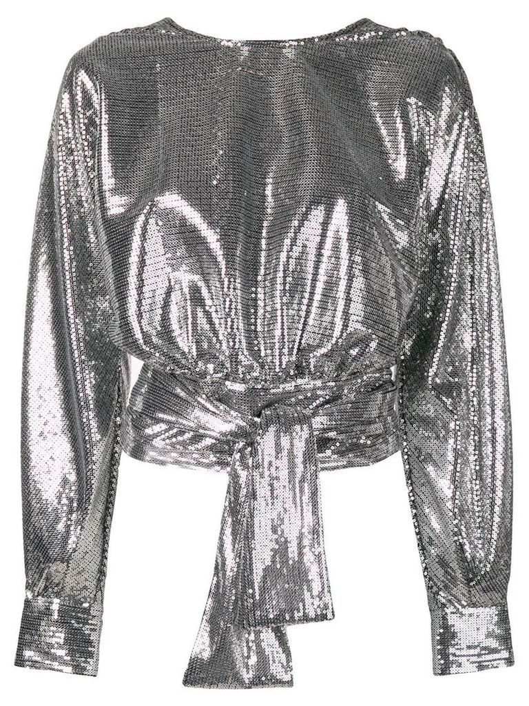 MSGM open back sequined top - SILVER