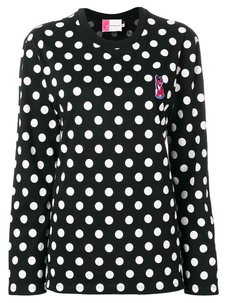 Maison Kitsuné logo polka-dot sweater - Black