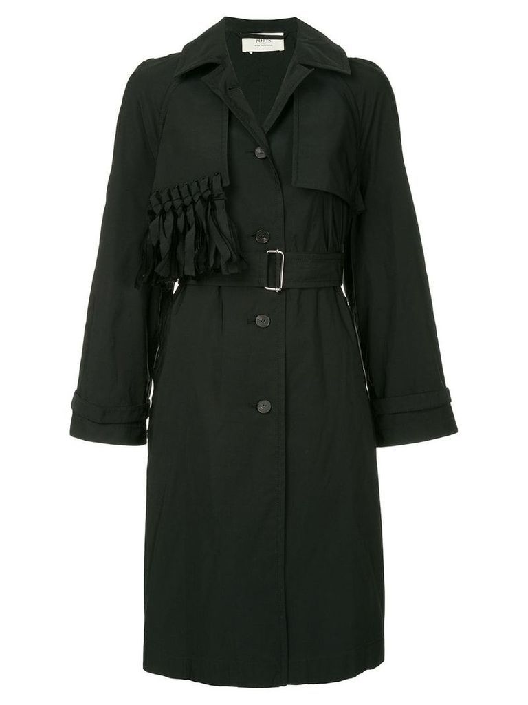 Ports 1961 fringed detail trench coat - Black
