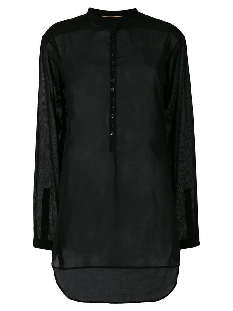 Saint Laurent sheer long-sleeve shirt - Black
