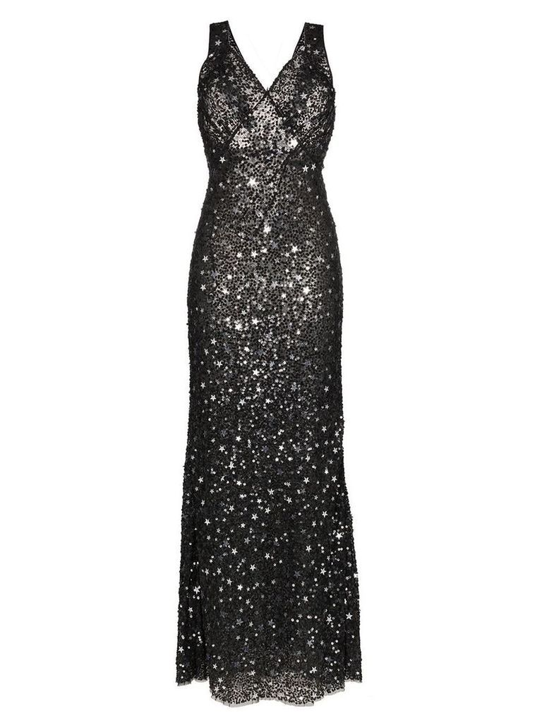 The Attico star and sparkle embellished maxi dress - Black