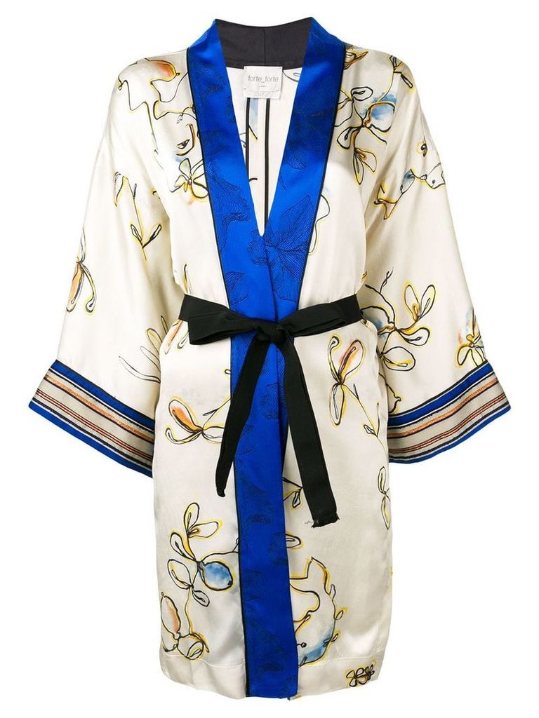 Forte Forte floral print kimono jacket - NEUTRALS