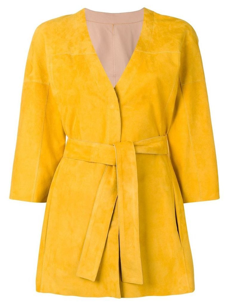 Drome wrap-around midi coat - Yellow