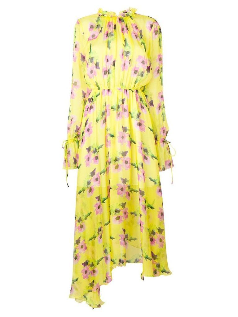 MSGM floral-print maxi dress - Yellow