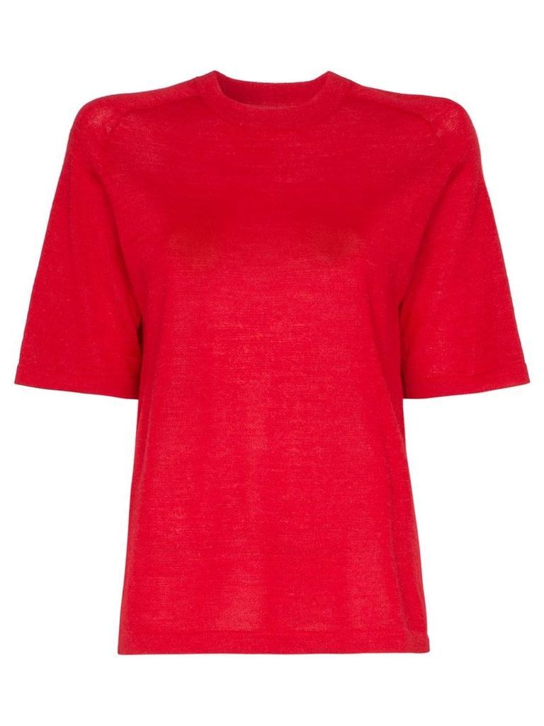 Carcel Short sleeve alpaca wool T-shirt - Red