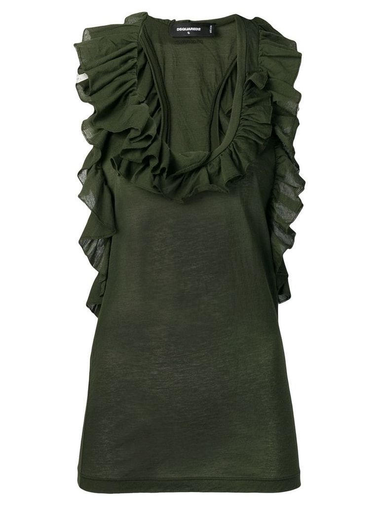 Dsquared2 ruffle neck blouse - Green