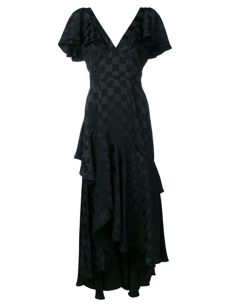 Temperley London Cyndie asymmetric ruffle dress - Black