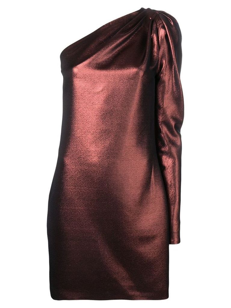 Victoria Victoria Beckham metallic one-shoulder dress - Brown
