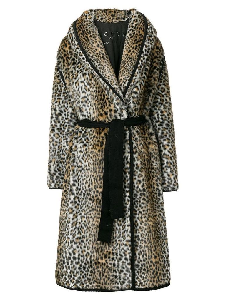 Philosophy Di Lorenzo Serafini faux fur leopard print coat - Brown
