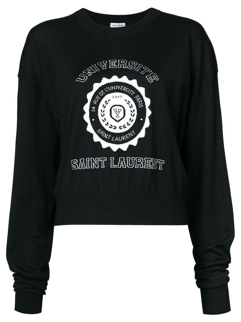 Saint Laurent université cropped sweater - Black