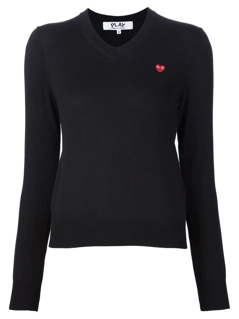 Comme Des Garçons Play mini heart v-neck jumper - Black