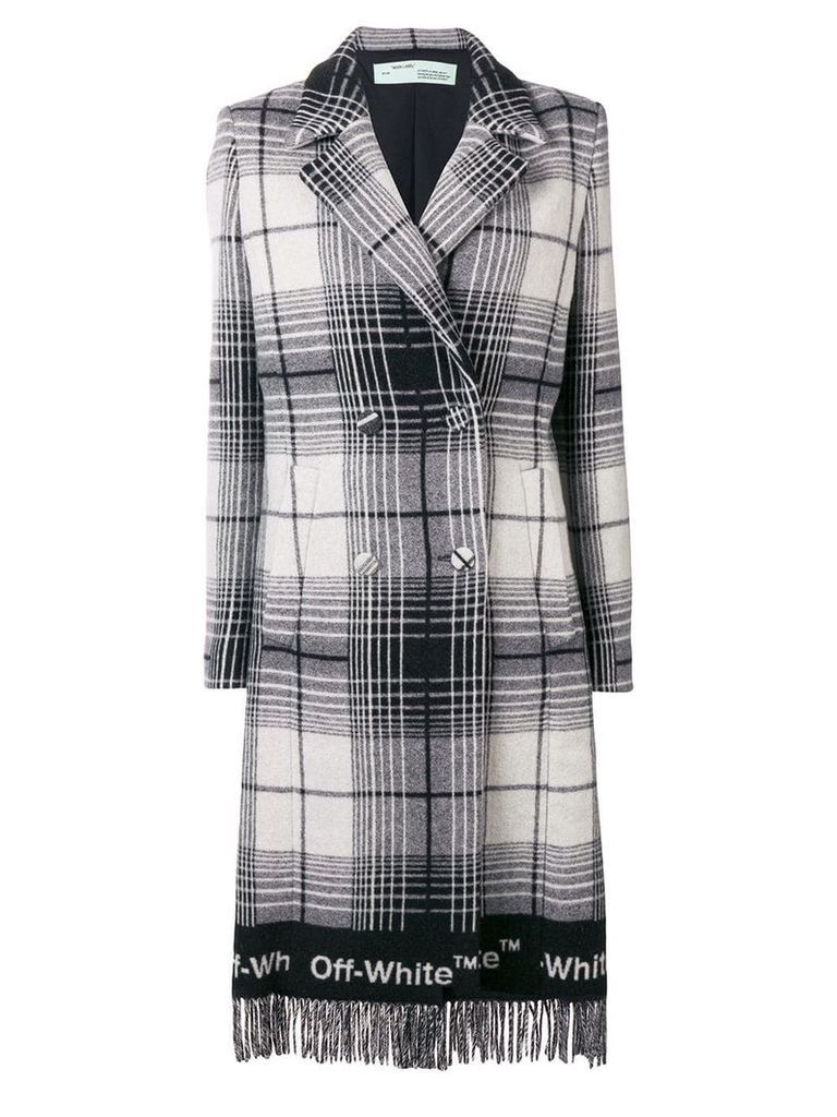 Off-White double-breasted checked coat - Grey
