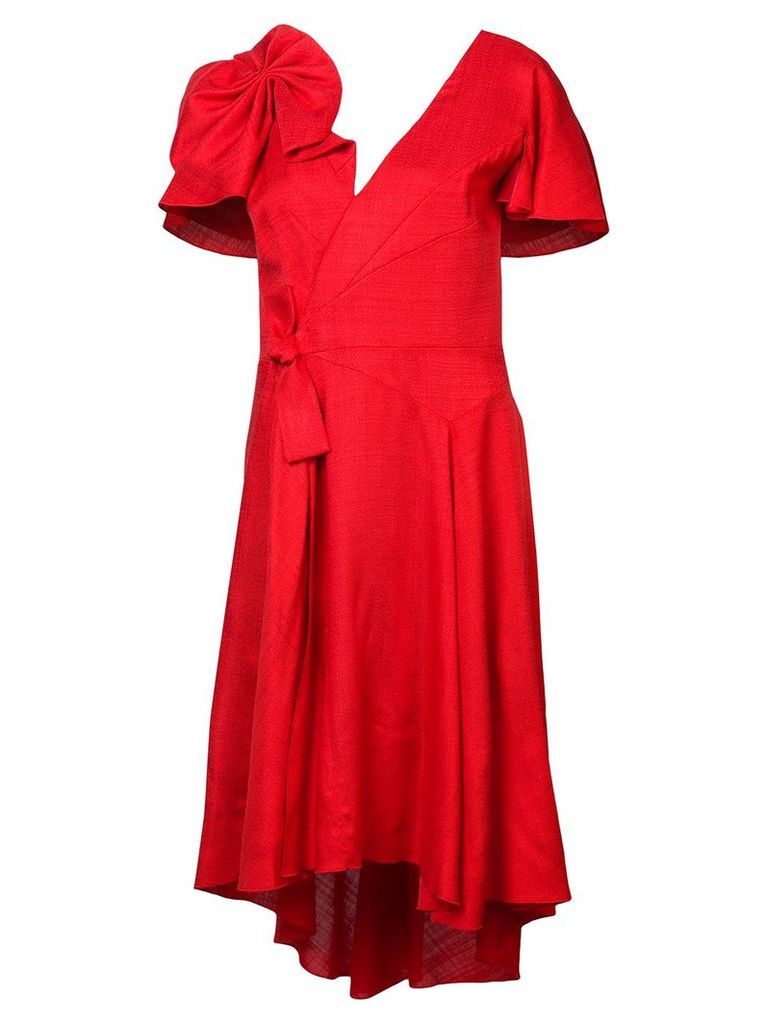 Delpozo bow-embellished dress - Red