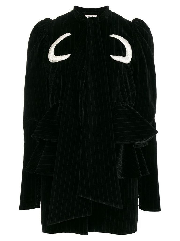 The Attico Luna cotton-velvet mini-dress - Black