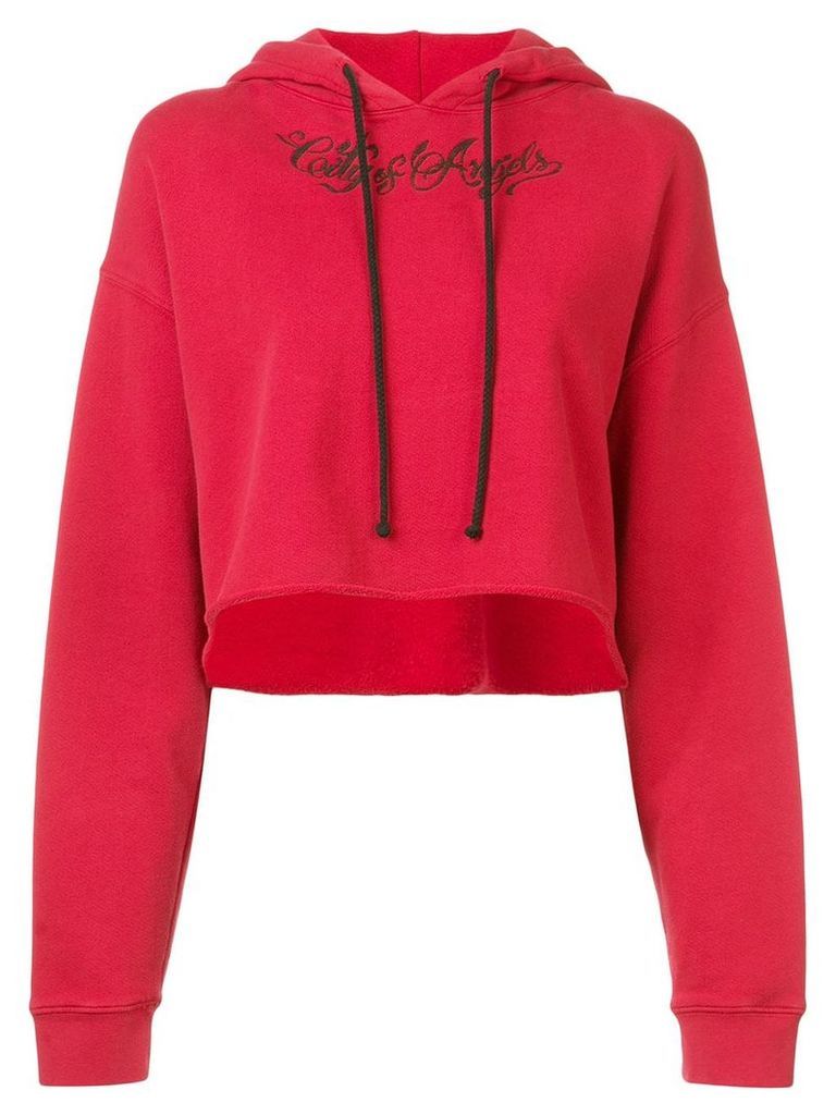 Adaptation cropped hoodie - Red