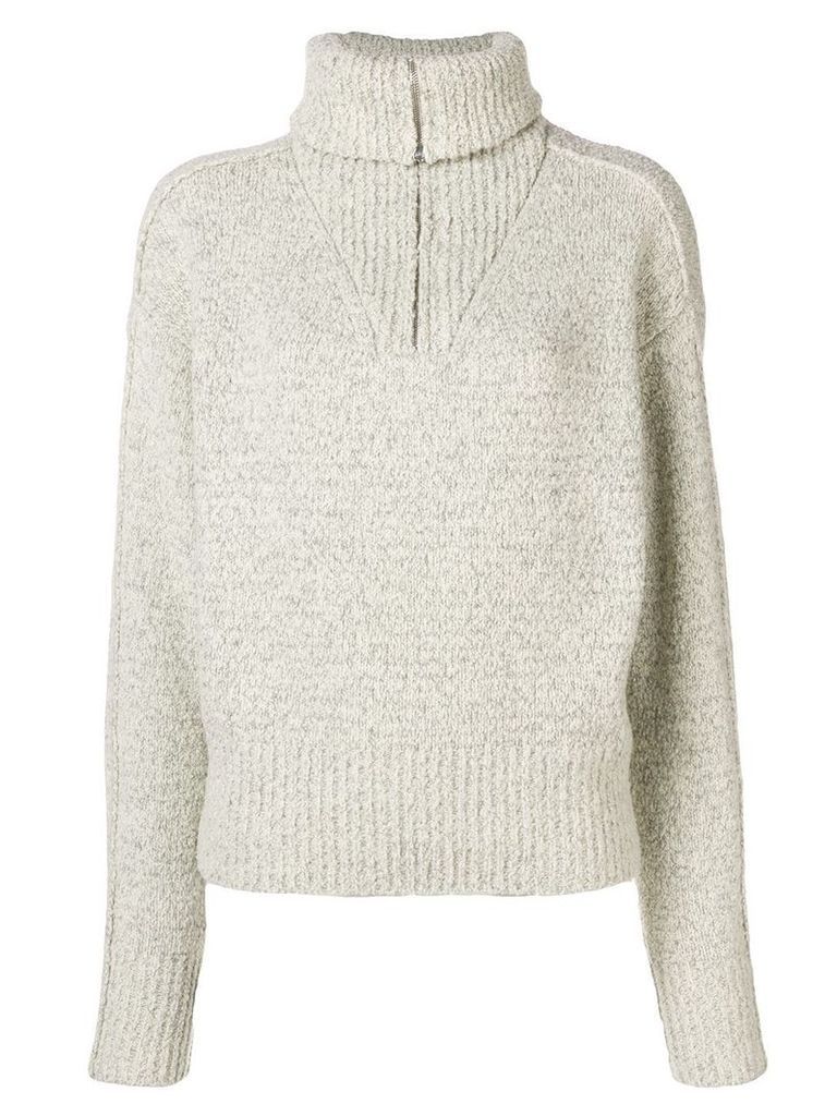 Isabel Marant roll neck textured knit jumper - White