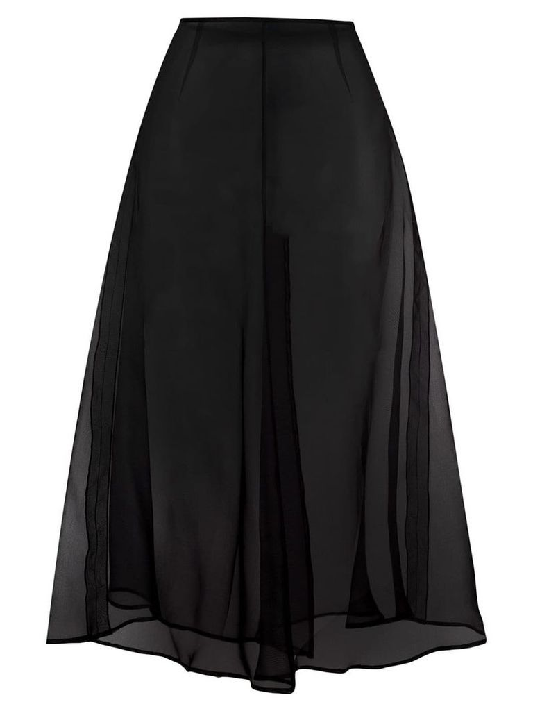 Brognano sheer flared midi skirt - Black