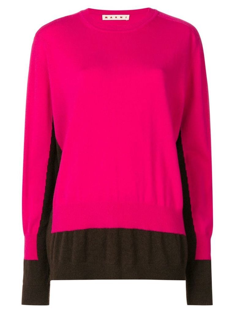 Marni colour-block fitted sweater - PINK