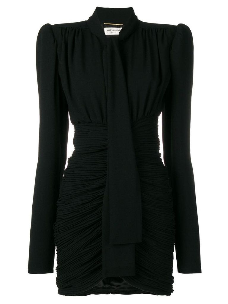 Saint Laurent micro-pleated mini dress - Black