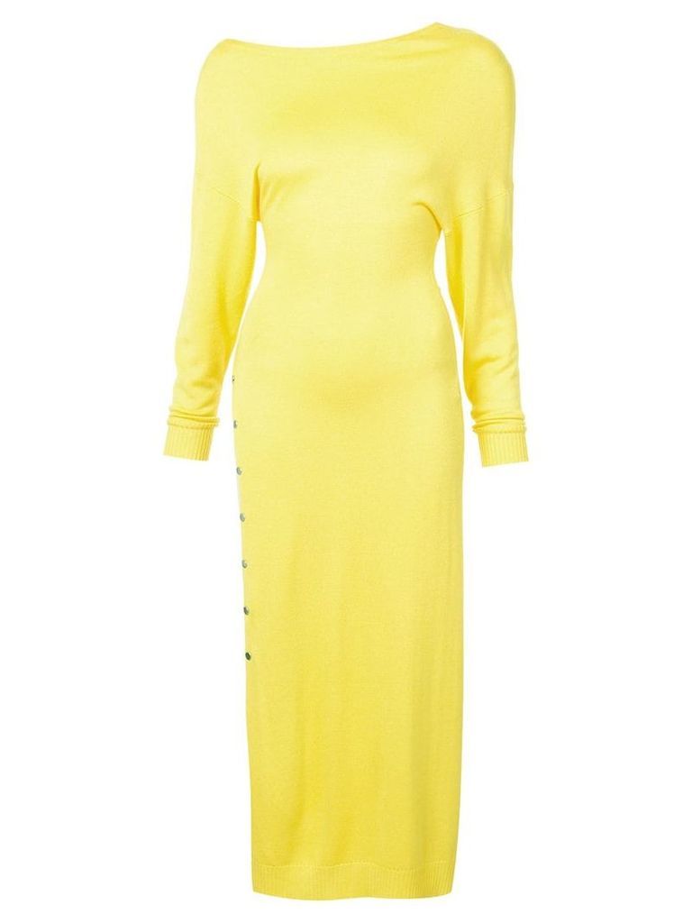 Paco Rabanne asymmetric side slit dress - Yellow