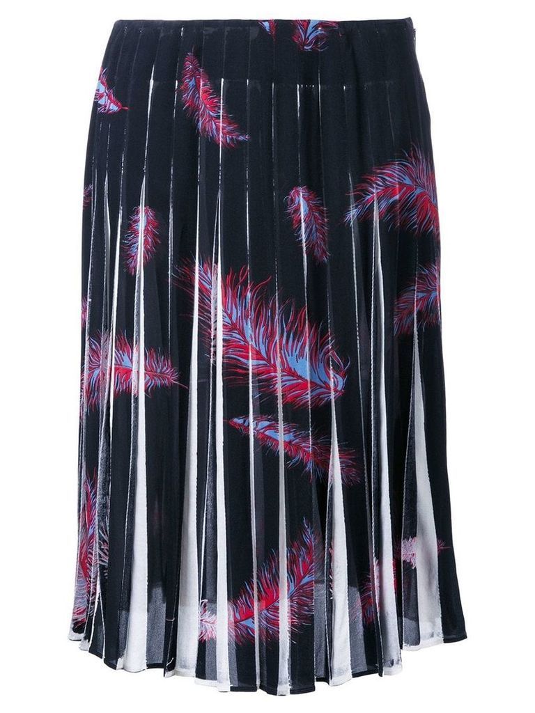 Emilio Pucci 'Feathers Print Crepe de Chine' skirt - Black
