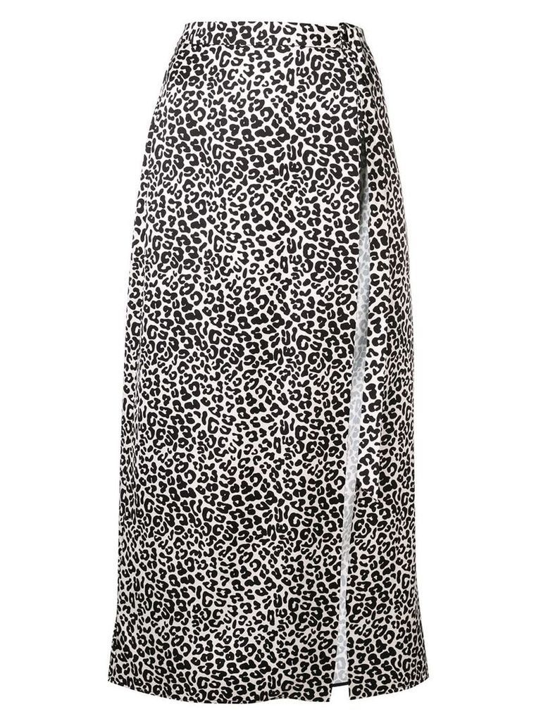 Wandering leopard print midi skirt - Black