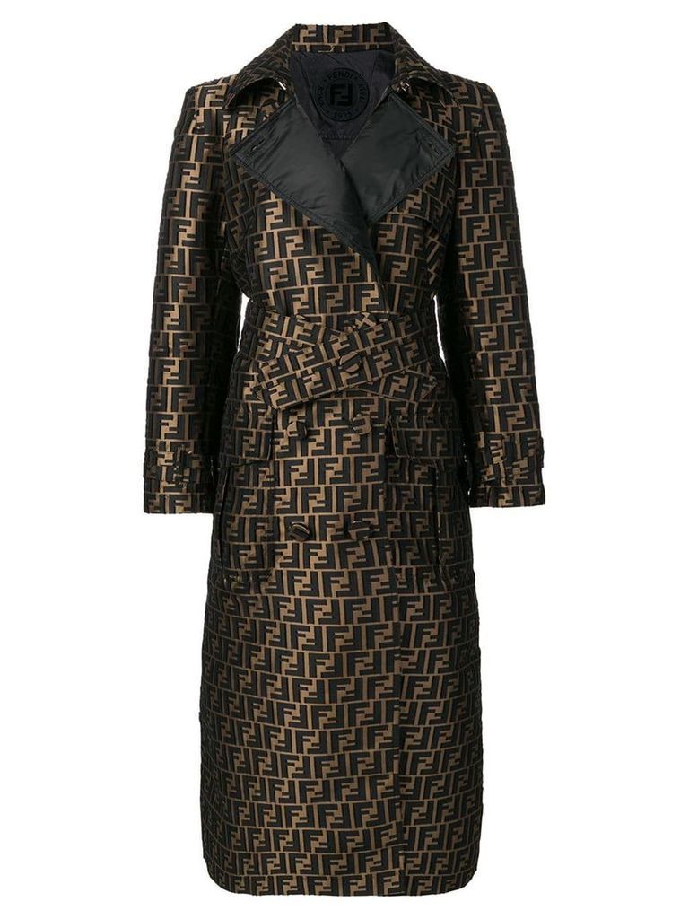 Fendi FF motif trench coat - Brown