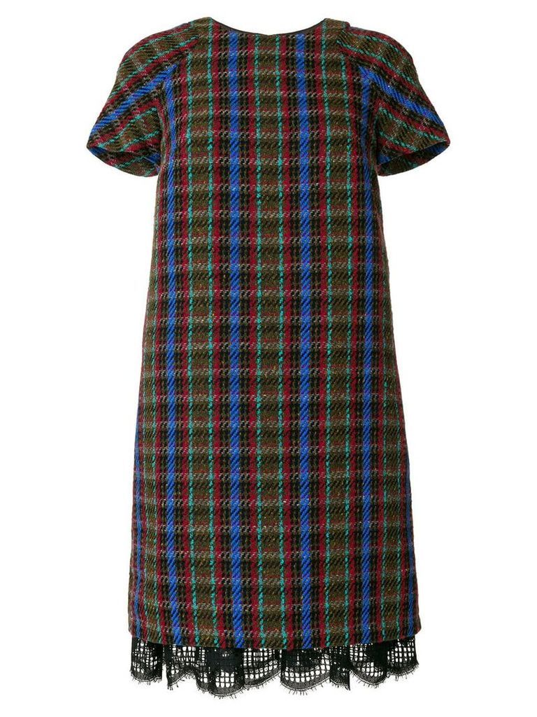 Talbot Runhof knitted check dress - Multicolour
