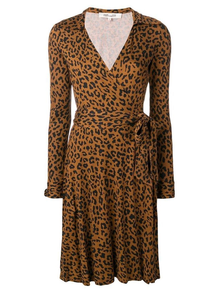 Diane von Furstenberg leopard wrap dress - Brown