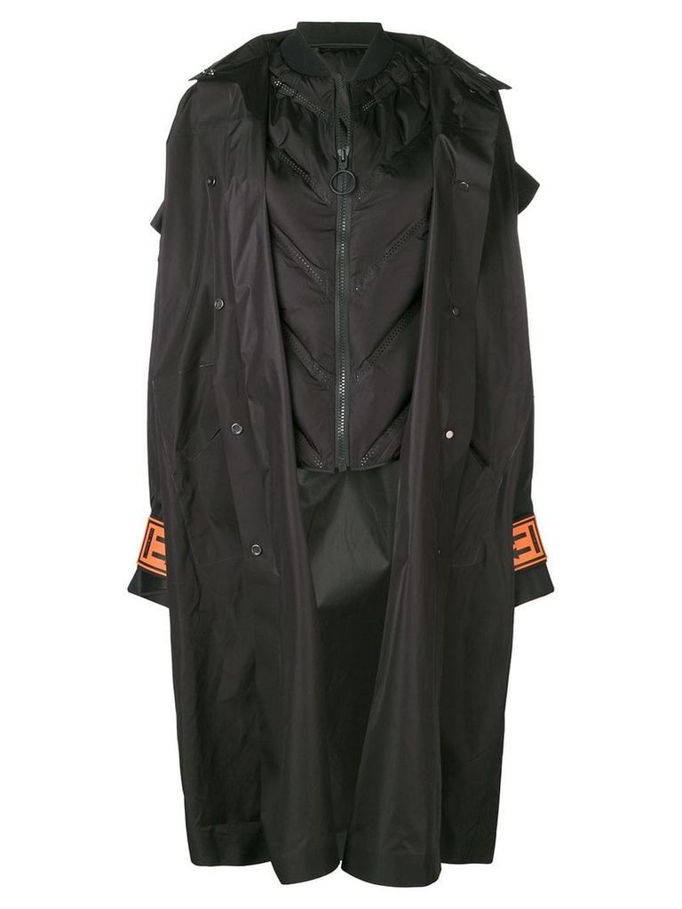 Off-White oversized hood coat - Black
