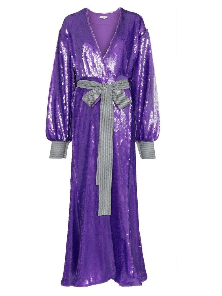 Natasha Zinko sequin embellished maxi robe dress - PURPLE