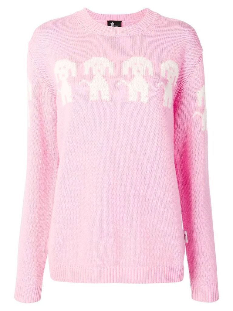 Moncler Grenoble dog embroidered sweater - Pink