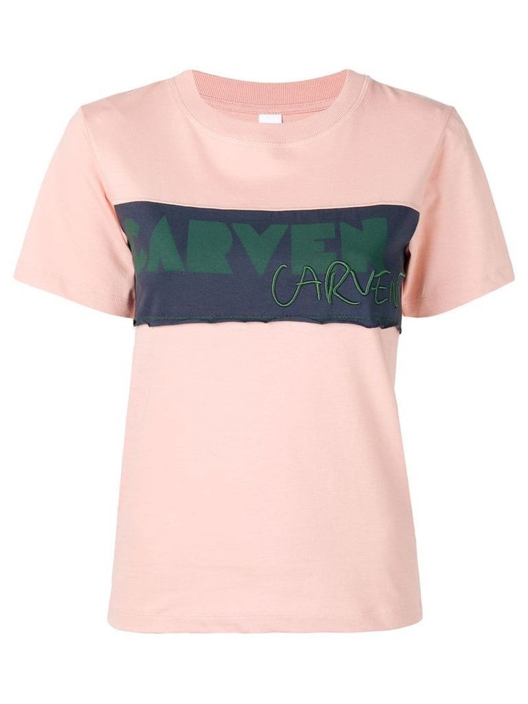 Carven logo panel T-shirt - Pink