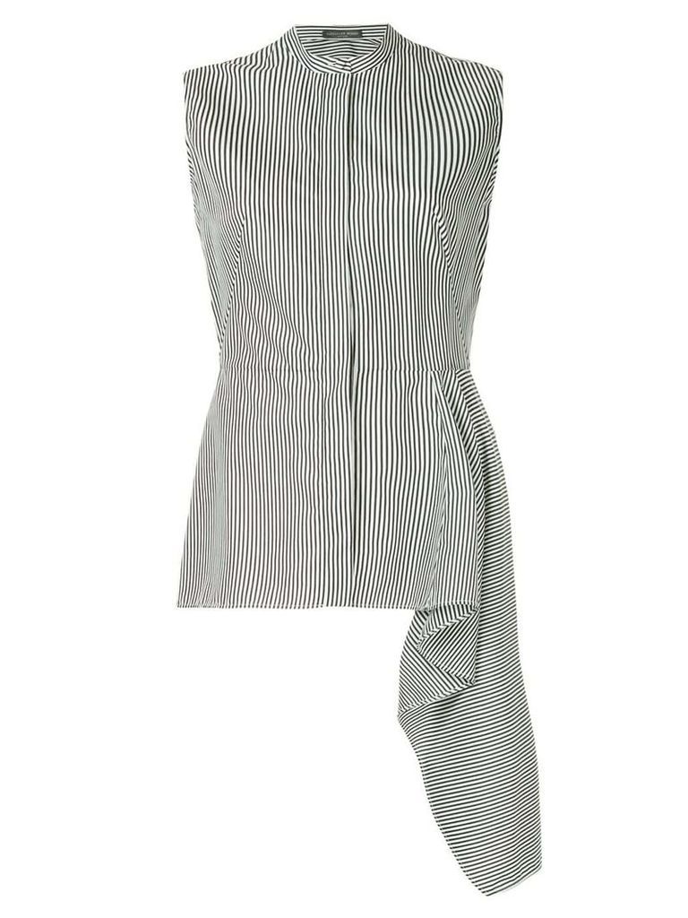 Alexander McQueen sleeveless peplum striped shirt - Black