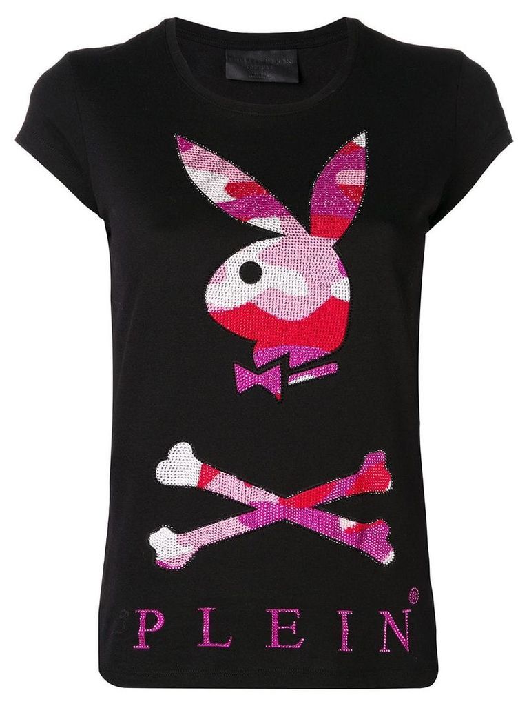 Philipp Plein Philipp Plein x Playboy camouflage bunny T-shirt - Black