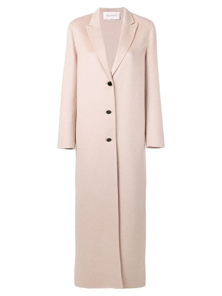 Valentino long buttoned coat - Neutrals