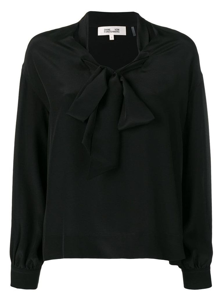 Diane von Furstenberg pussy bow blouse - Black