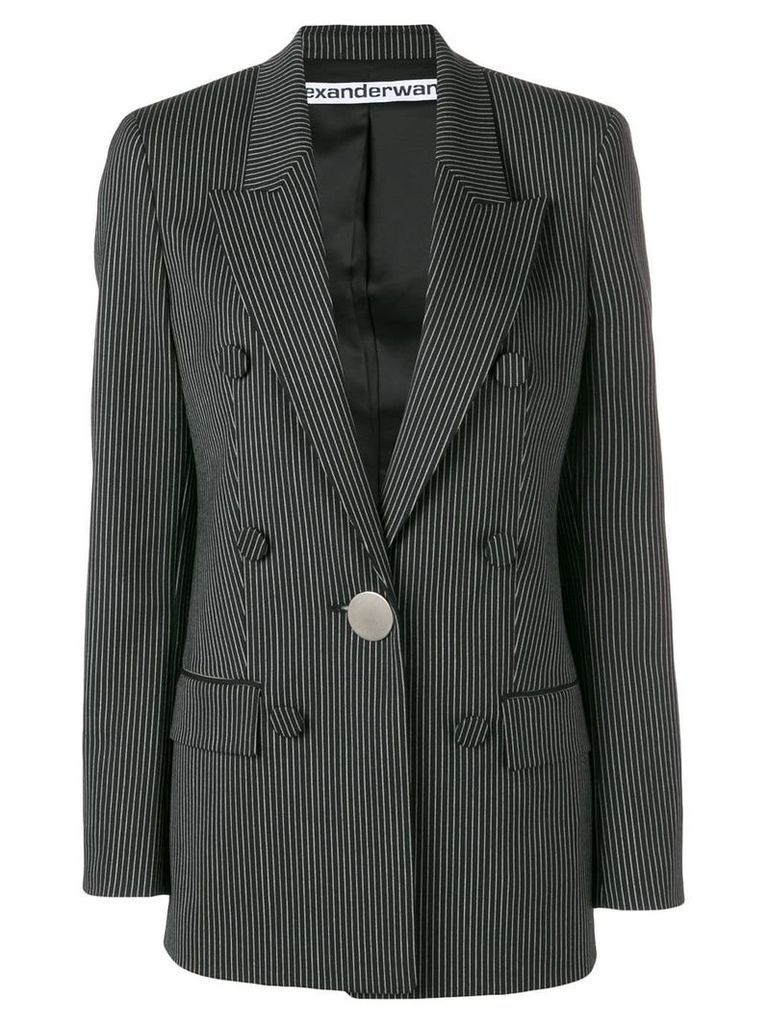 Alexander Wang striped double-breasted blazer - Black