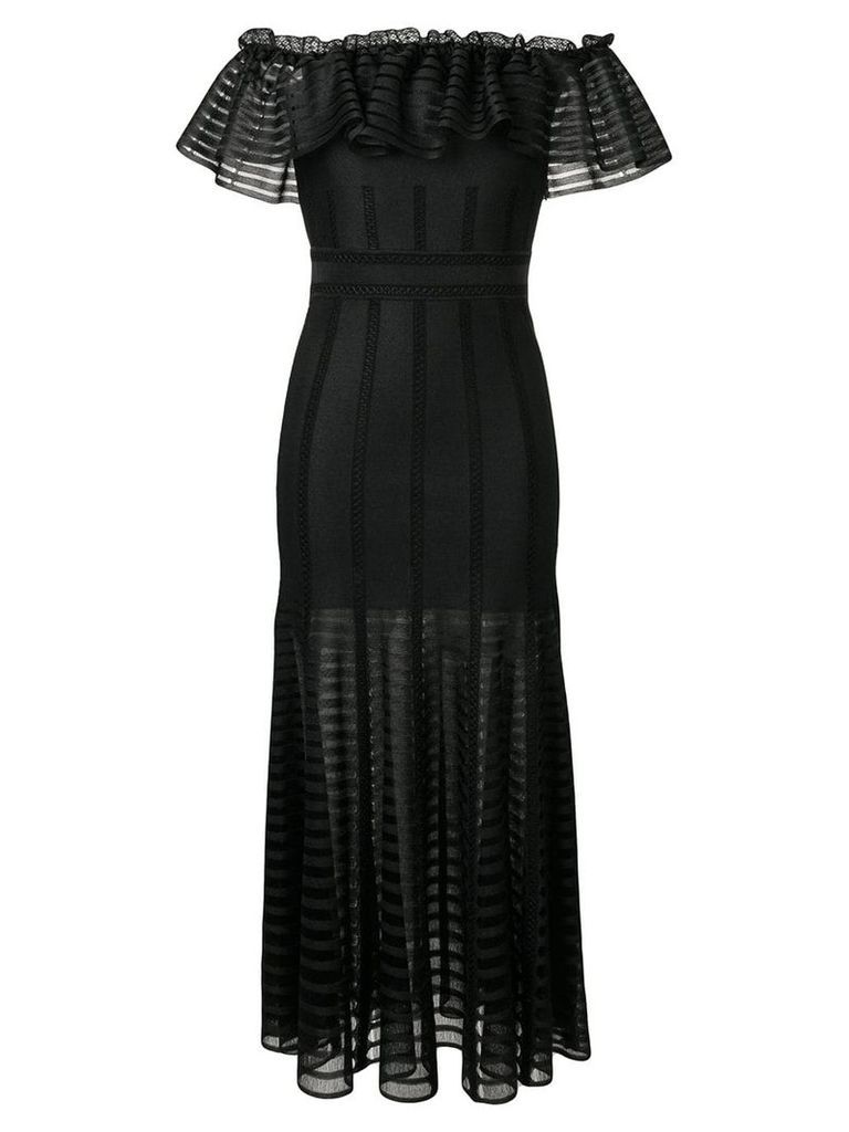 Alexander McQueen ruffle flared dress - Black
