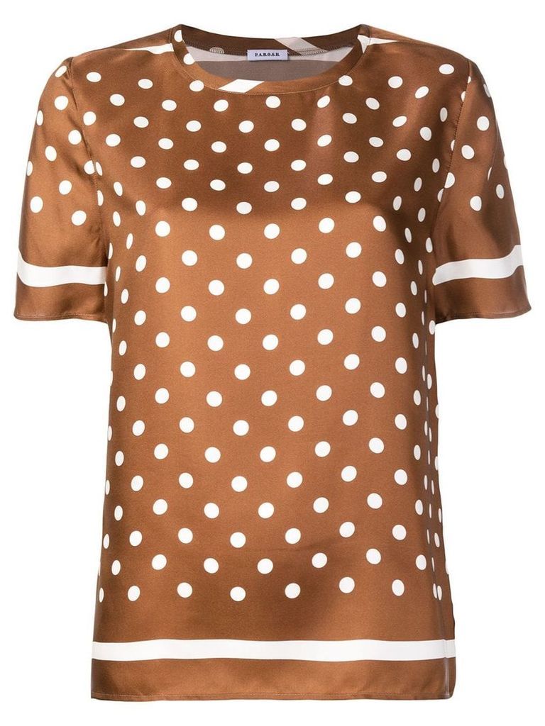 P.A.R.O.S.H. polka-dot blouse - Brown
