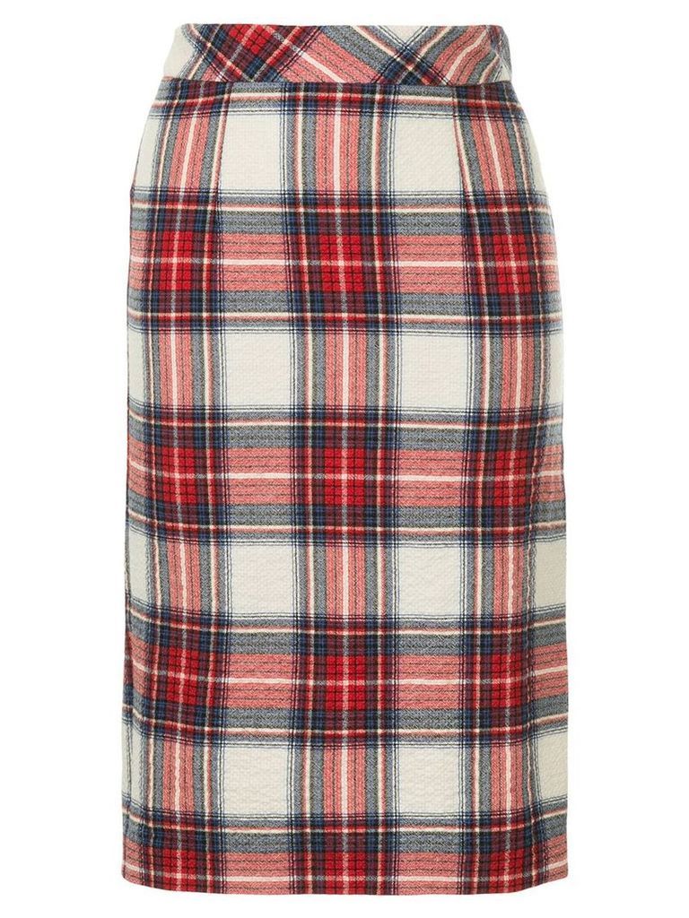 Boutique Moschino plaid pencil skirt - Red