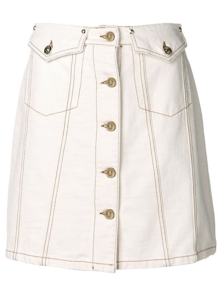 Versace Jeans Couture buttoned A-line skirt - White